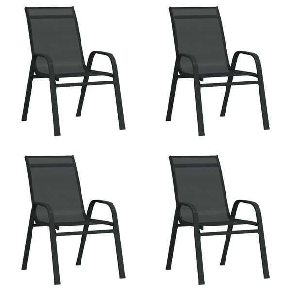 vidaXL 5 Piece Garden Dining Set Black