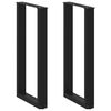 vidaXL Bar Table Legs U-Shaped 2 pcs Black 50x(90-91) cm Steel