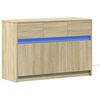 vidaXL TV Cabinet with LED Sonoma Oak 91x34x61 cm Engineered Wood