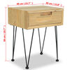vidaXL Bedside Cabinet 40x30x50 cm Solid Teak