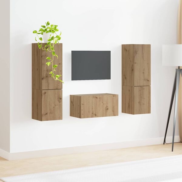 vidaXL TV Cabinet Set 5 pcs Artisan Oak Engineered Wood