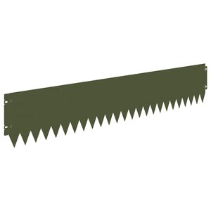 vidaXL Lawn Edging 10 pcs 103 x 20 cm Steel Olive Green