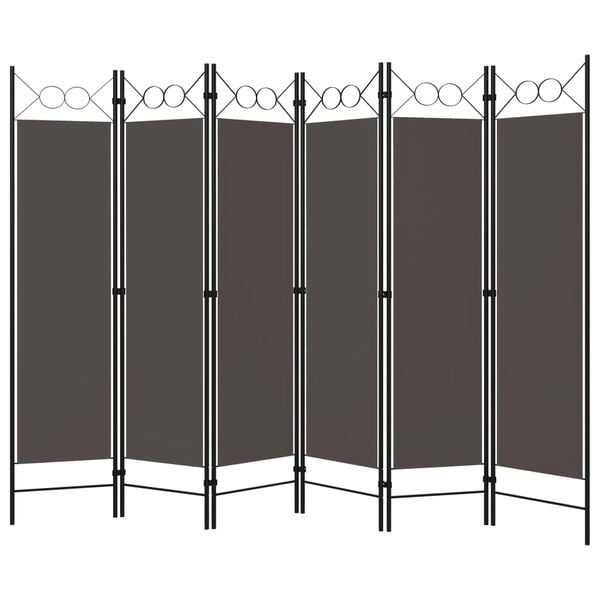 vidaXL 6-Panel Room Divider Anthracite 240x180 cm