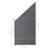 vidaXL WPC Fence Set 2 Square + 1 Slanted 446x186 cm Grey