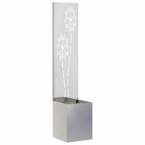 vidaXL Garden Privacy Screen Floral Sliver 32 x 150 cm Stainless steel