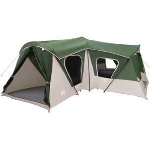 vidaXL Family Tent 14-Person Green 185T Polyester with PU Coating