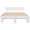vidaXL Bed Frame with Headboard White 140 x 200 cm Solid Pine Wood