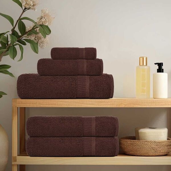 vidaXL Towels 10 pcs "FROGN" Brown 100x200 cm 100% Cotton