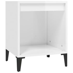 vidaXL Bedside Cabinet High Gloss White 40x35x50 cm