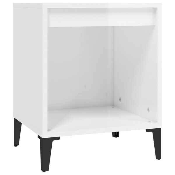 vidaXL Bedside Cabinet High Gloss White 40x35x50 cm