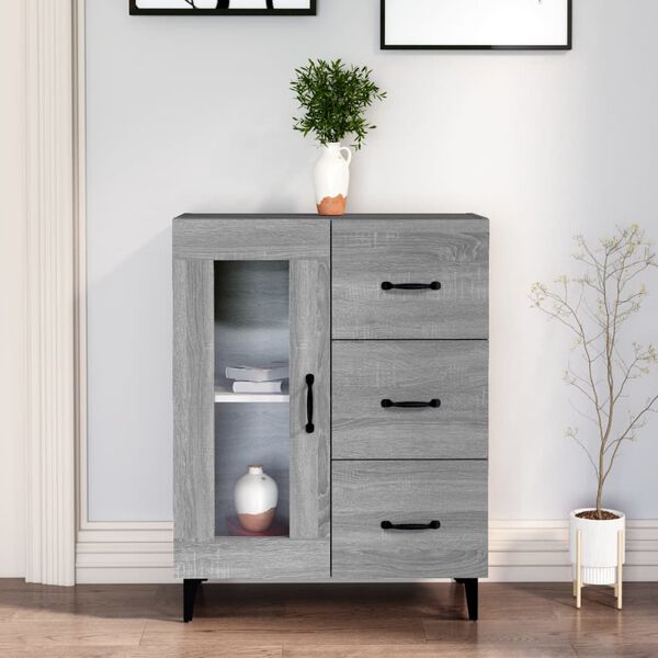 vidaXL Sideboard Grey Sonoma 69.5x34x90 cm Engineered Wood
