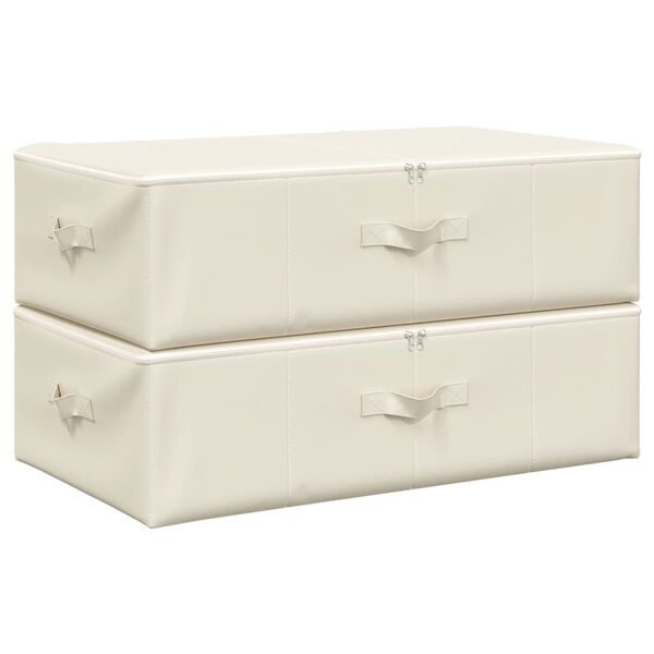 vidaXL Storage Boxes 2 pcs Fabric 70x40x18 cm Cream