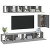 vidaXL 6 Piece TV Cabinet Set Grey Sonoma Engineered Wood