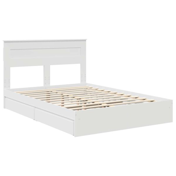 vidaXL Storage Bed with Headboard White 140 x 190 cm Engineered Wood