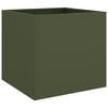vidaXL Planters 2 pcs Olive Green 42x40x39 cm Steel