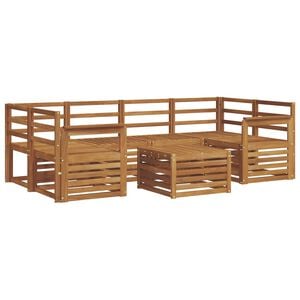 vidaXL Outdoor Sofa Set 7 pcs Natural Solid Acacia Wood