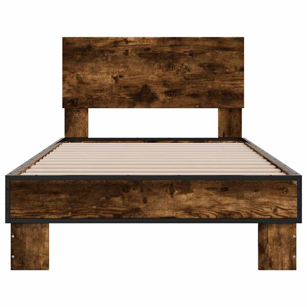 vidaXL Bed Frame without Mattress Smoked Oak 90x190 cm Single