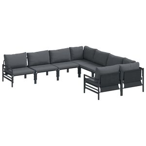 vidaXL Garden Sofa Set with Cushion 8 pcs Anthracite Steel