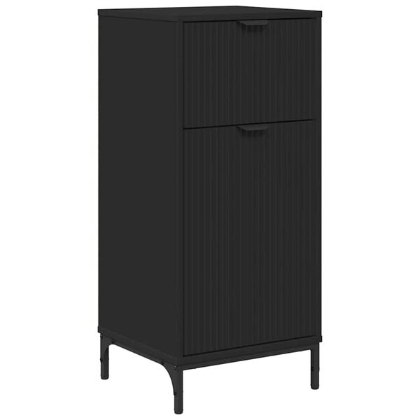 vidaXL Bathroom Cabinet with Drawer with Door Black 39.5 x 36 x 88 cm