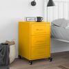 vidaXL Bedside Cabinet Mustard Yellow 36x39x59 cm Steel
