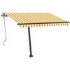 vidaXL Freestanding Manual Retractable Awning 350x250 cm Yellow/White