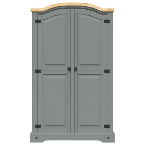 vidaXL Wardrobe Mexican Pine Corona Range 2 Doors Grey