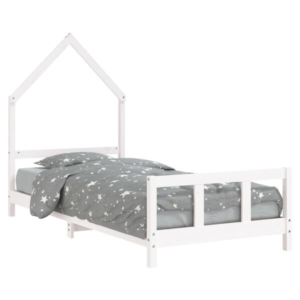 vidaXL Kids Bed Frame White 90x200 cm Solid Wood Pine