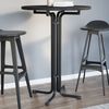 vidaXL Dining Table Black Ø80x110 cm Engineered Wood and Steel