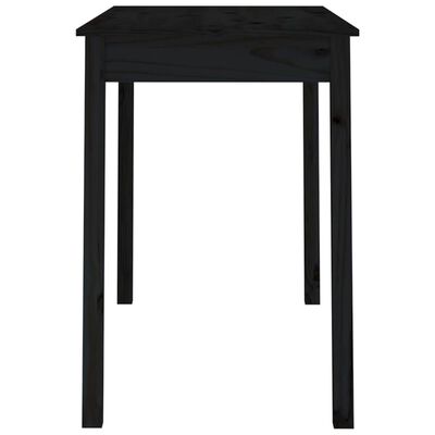 vidaXL Dining Table Black 110x55x75 cm Solid Wood Pine
