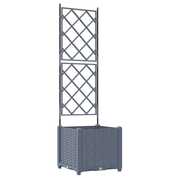 vidaXL Garden Planter LiGht Grey 40 x 40 x 143 cm Steel