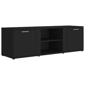vidaXL TV Cabinet Black 120x34x37 cm Engineered Wood