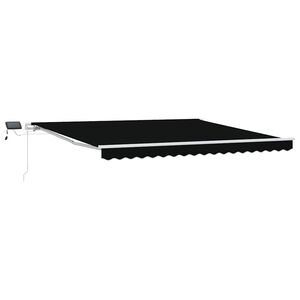 vidaXL Retractable Awning Black 400 x 300 cm Fabric and Aluminium