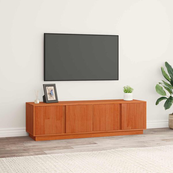 vidaXL TV Cabinet Wax Brown 140 x 40 x 40 cm Solid Pine Wood