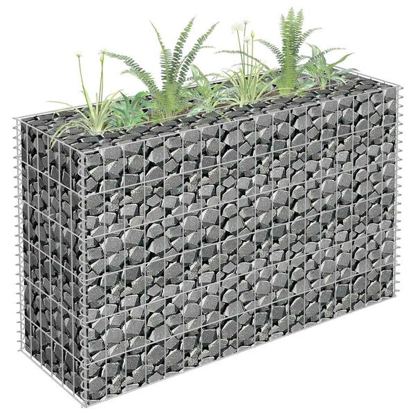 vidaXL Gabion Raised Bed Galvanised Steel 90x30x60 cm