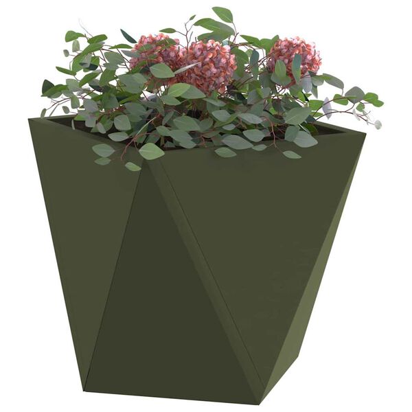 vidaXL Planter Olive Green 30 x 30 x 30 cm Steel