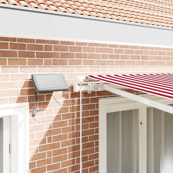 vidaXL Retractable Awning Red and White 350 x 250 cm Fabric and Steel