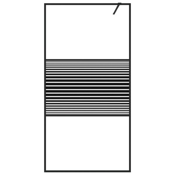 vidaXL Walk-in Shower Wall Black 100x195 cm Clear ESG Glass