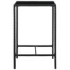 vidaXL Garden Bar Table Black 70x70x110 cm Poly Rattan and Glass