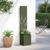 vidaXL Garden Privacy Screen Olive green 32 x 140 cm Cold-rolled steel