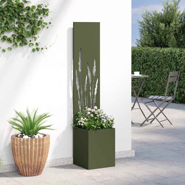vidaXL Garden Privacy Screen Olive green 32 x 140 cm Cold-rolled steel