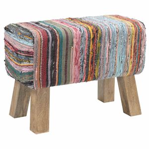 vidaXL Bench 60 x 30 x 45 cm Real Leather Multicolour