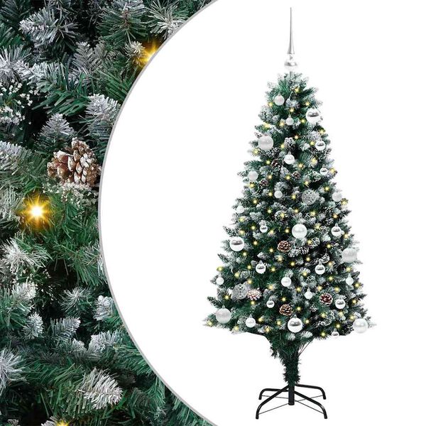 vidaXL Artificial Christmas Tree with 150 LEDs with Stand Green 150 cm