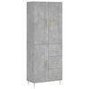 vidaXL Highboard Concrete Grey 69.5x34x180 cm Engineered Wood