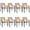 vidaXL Stackable Garden Chairs 8 pcs Solid Wood Acacia and Metal