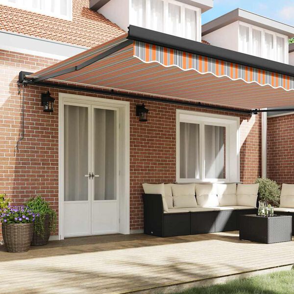 vidaXL Retractable Awning Multicolour 500 x 300 cm Fabric, Metal