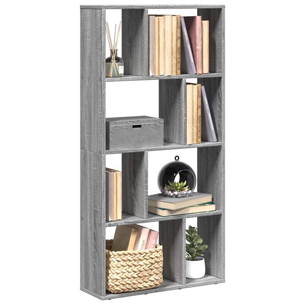 vidaXL Bookcase Grey Sonoma 60x20x120.5 cm Engineered Wood