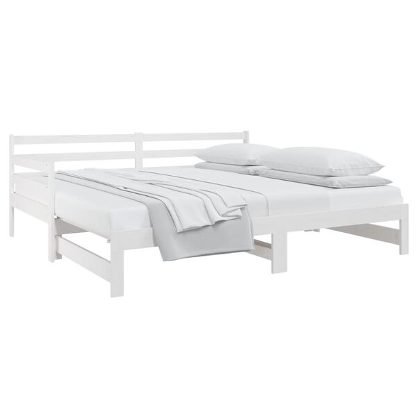 vidaXL Pull-out Day Bed without Mattress White 2x(80x200)cm