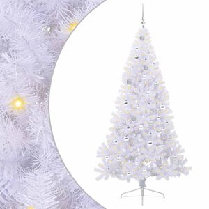 vidaXL Artificial Christmas Tree with Stand White 210 cm PVC and Steel