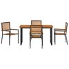 vidaXL Garden Dining Set 5 pcs Black Solid Acacia Wood