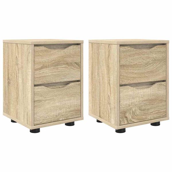 vidaXL Bedside Tables with Drawer 2 pcs Sonoma Oak 30.5 x 30 x 43 cm